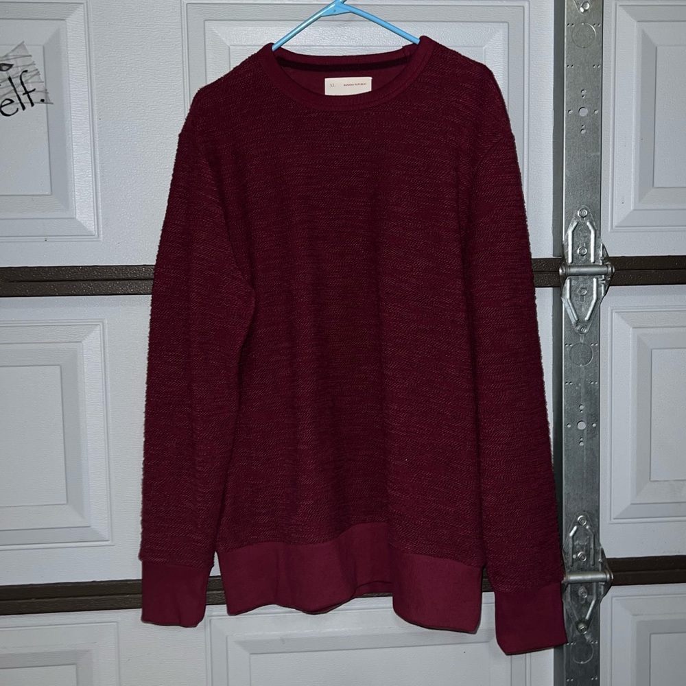 Banana republic maroon red knit pullover sweater size XL